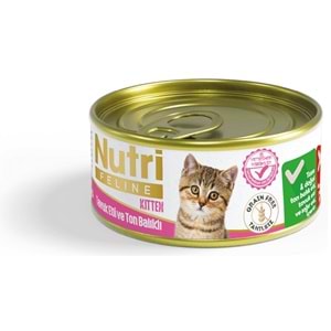 Nutri Feline Kitten Tahılsız Pate Tavuk Etli ve Ton Balıklı Yavru Kedi Konservesi 85 Gr