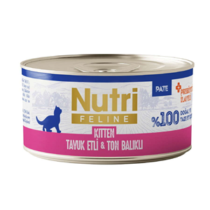 Nutri Feline Kitten Tahılsız Pate Tavuk Etli ve Ton Balıklı Yavru Kedi Konservesi 70 Gr