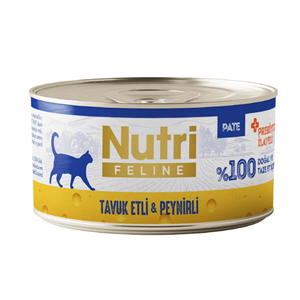 Nutri Feline Tahılsız Pate Tavuk Etli ve Peynirli Yetişkin Kedi Konservesi 70 Gr