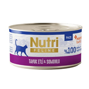 Nutri Feline Tahılsız Pate Tavuk Etli ve Somonlu Yetişkin Kedi Konservesi 70 Gr