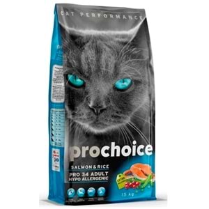 Prochoice Pro34 Adult Salmon & Rice Somon ve Pirinçli Yetişkin Kedi Maması 15 Kg