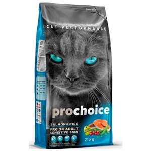 Prochoice Pro34 Adult Salmon & Rice Somon ve Pirinçli Yetişkin Kedi Maması 2 Kg