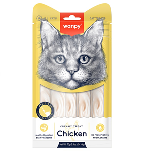 Wanpy Creamy Treat Chicken Tavuklu Sıvı Kedi Ödülü 5x14 Gr