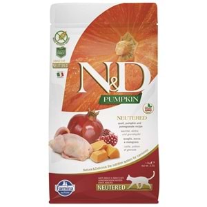 N&D Pumpkin Tahılsız Bıldırcın, Balkabağı ve Narlı Kısırlaştırılmış Kedi Maması 1,5 Kg