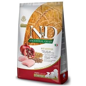 N&D Ancestral Grain Puppy Starter Düşük Tahıllı Tavuk Etli ve Narlı Anne ve Yavru Köpek Maması 2,5 Kg