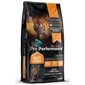 Pro Performance Sterilised Urinary Health Chicken, Rice, Cranberry Tavuk Etli, Pirinçli ve Kızılcıklı Kısırlaştırılmış Kedi Maması 15 Kg