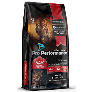 Pro Performance Sterilised Urinary Health Lamb, Salmon, Cranberry Kuzu Etli, Somonlu ve Kızılcıklı Kısırlaştırılmış Kedi Maması 15 Kg