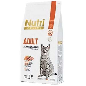 Nutri Feline Adult Mit Frischem Lachs With Fresh Salmon Taze Somonlu Tahılsız Yetişkin Kedi Maması 10 Kg