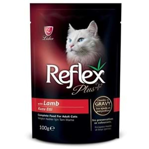 Reflex Plus Pouch Sos İçinde Et Parçacıklı Kuzu Etli Soslu Kedi Yaş Maması 100 Gr