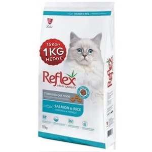 Reflex Sterilised Salmon & Rice Somonlu ve Pirinçli Kısırlaştırılmış Yetişkin Kedi Maması 15+1 Kg Hediye