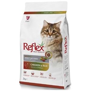 Reflex Adult Gourmet Chicken & Rice Tavuk Etli ve Pirinçli Renkli Taneli Yetişkin Kedi Maması 2 Kg
