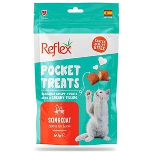 Reflex Pocket Treats Skin & Coat Deri ve Tüy Bakımı İçin Kedi Ödülü 60 Gr