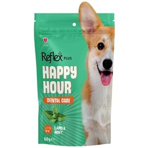 Happy Hour Dental Care Lamb & Mint Ağız ve Diş Sağlığı için Destekleyici Kuzu Etli ve Naneli Köpek Ödülü 60 Gr