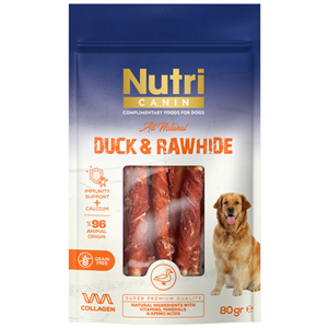 Nutri Canin Duck & Rawhide Ördek Eti Sargılı Kemik Köpek Ödülü 80 Gr
