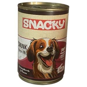 Snacky Adult Chunk With Beef In Gravy Sığır Etli Yetişkin Köpek Konservesi 400 Gr
