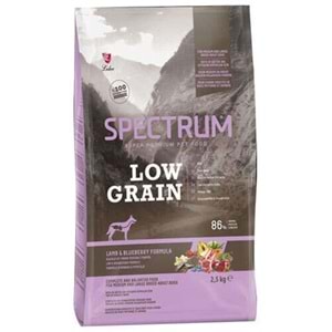 Spectrum Adult Low Grain Lamb & Blueberry Formula Kuzu Etli ve Yaban Mersinli Az Tahıllı Orta ve Büyük Irk Yetişkin Köpek Maması 2,5 Kg