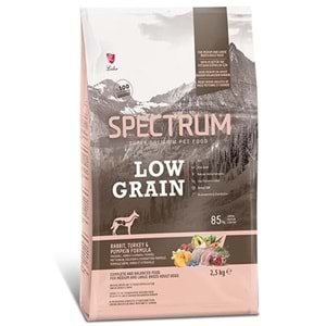 Spectrum Adult Low Grain Rabbit, Turkey, Pumpkin Formula Tavşanlı, Hindili ve Kabaklı Az Tahıllı Orta ve Büyük Irk Yetişkin Köpek Maması 2,5 Kg