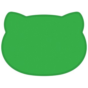 Ally Paws Kedi Başlı Elekli Kedi Tuvalet Paspası - Yeşil - 58x42 Cm