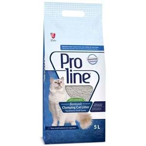 Proline Bentonit Doğal Parfümsüz/Kokusuz Topaklanan İnce Taneli Kedi Kumu 5 Lt