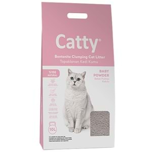 Catty Bentonit Baby Powder Bebek Pudralı Topaklanan İnce Taneli Kedi Kumu 10 Lt