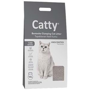 Catty Bentonit Unscented Kokusuz Topaklanan İnce Taneli Kedi Kumu 10 Lt