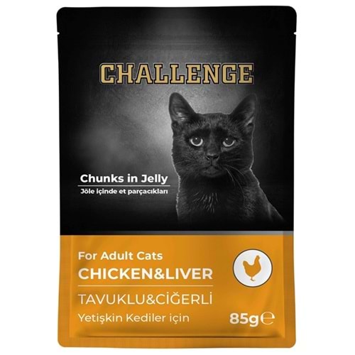 Challenge Pouch Adult Tavuklu Ciğerli Yetişkin Kedi Yaş Maması 85 Gr