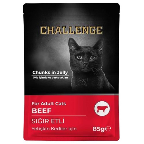Challenge Pouch Adult Sığır Etli Yetişkin Kedi Yaş Maması 85 Gr