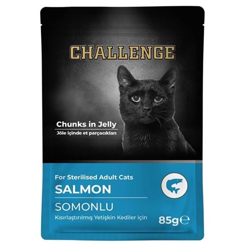 Challenge Pouch Sterilised Somonlu Kısırlaştırılmış Kedi Yaş Maması 85 Gr
