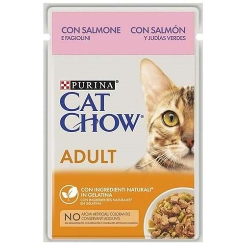 Cat Chow Pouch Adult Salmon Somon Balıklı Kedi Yaş Maması (85 Gr)