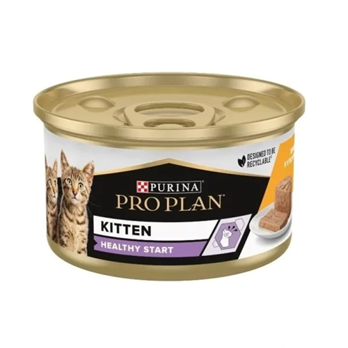 Pro Plan Kitten Healthy Start Mousse Chicken Tavuk Etli Yavru Kedi Konservesi 85 Gr