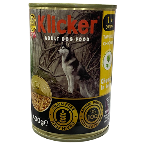 Klicker Adult Chicken Tavuklu Tahılsız Yetişkin Köpek Konservesi 400 Gr