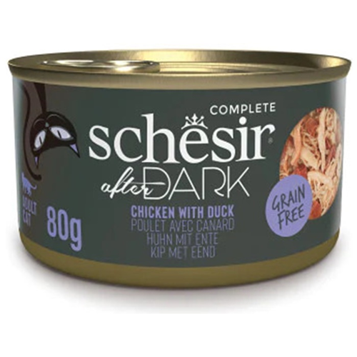 Schesir After Dark Velvet Tavuk ve Ördek Etli Tahılsız Et Suyunda Kedi Konservesi 80 Gr