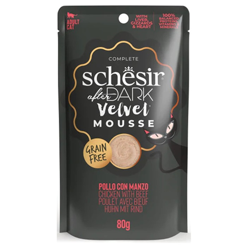 Schesir After Dark Velvet Mousse Tavuk ve Sığır Etli Tahılsız Kedi Yaş Maması 80 Gr