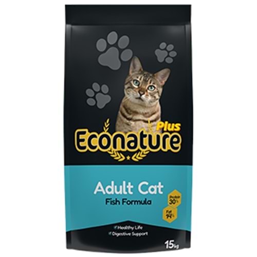 Econature Plus Adult Cat Fish Formula Balıklı Yetişkin Kedi Maması 13,5 Kg + 1,5 Kg
