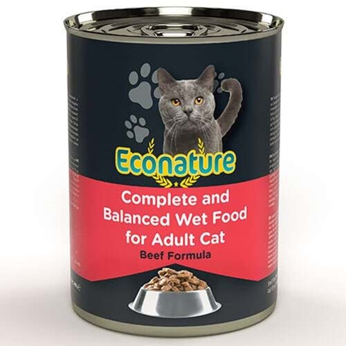 Econature Adult Beef Soslu Parça Etli Sığır Etli Yetişkin Kedi Konservesi 400 Gr