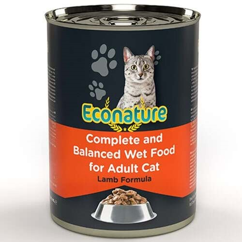 Econature Adult Lamb Soslu Parça Etli Kuzu Etli Yetişkin Kedi Konservesi 400 Gr