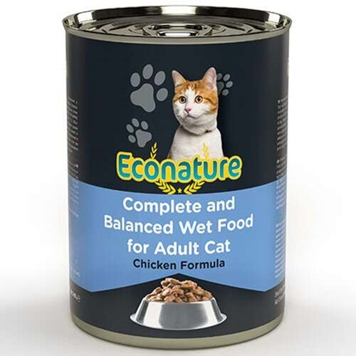 Econature Adult Chicken Soslu Parça Etli Tavuk Etli Yetişkin Kedi Konservesi 400 Gr