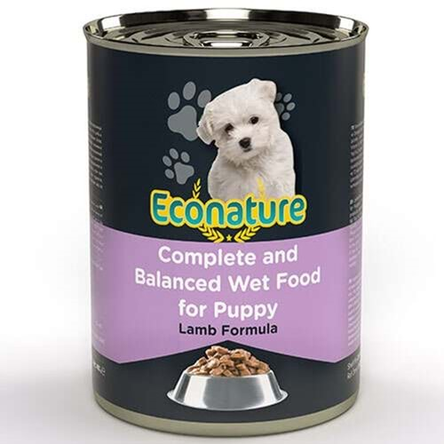 Econature Puppy Lamb Soslu Parça Etli Kuzu Etli Yavru Köpek Konservesi 400 Gr