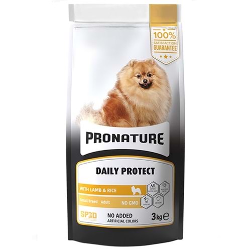 Pronature Daily Protect Adult Dog With Lamb & Rice Small Breed Kuzu Etli ve Pirinçli Tahılsız Küçük Irk Yetişkin Köpek Maması (3 Kg)
