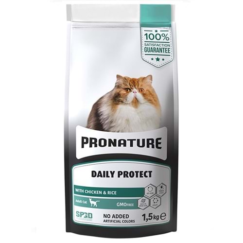 Pronature Daily Protect Adult Cat With Chicken & Rice Tavuk Etli ve Pirinçli Yetişkin Kedi Maması (1,5 Kg)