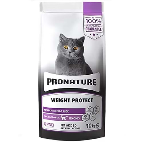 Pronature Weight Protect Adult Cat Sterilised With Chicken & Rice Tavuk Etli ve Pirinçli Kısırlaştırılmış Kedi Maması (10 Kg)