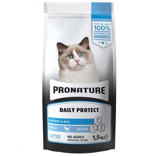 Pronature Daily Protect Adult Cat Anchovy & Rice Hamsili ve Pirinçli Yetişkin Kedi Maması (1,5 Kg)