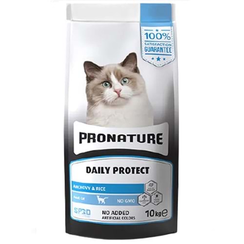 Pronature Daily Protect Adult Cat Anchovy & Rice Hamsili ve Pirinçli Yetişkin Kedi Maması (10 Kg)