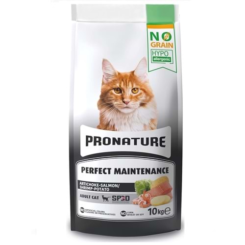 Pronature Perfect Maintenance Adult Cat Artichoke-Salmon/Shrimp-Potato Enginarlı-Somonlu/Karidesli ve Patatesli Tahılsız Kedi Maması (10 Kg)