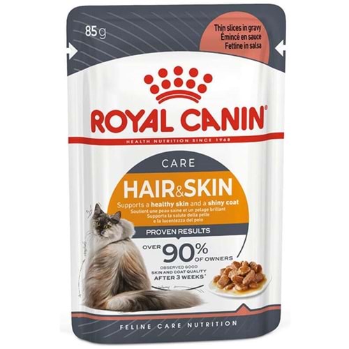 Royal Canin Pouch Care Hair & Skin Gravy Soslu Hassas Tüylü Kedi Yaş Maması 85 Gr