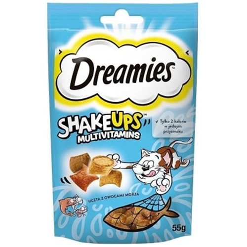 Dreamies ShakeUps With Multivitamins Seafood Ton Balığı, Somon ve Karidesli Kedi Ödül Maması 55 Gr