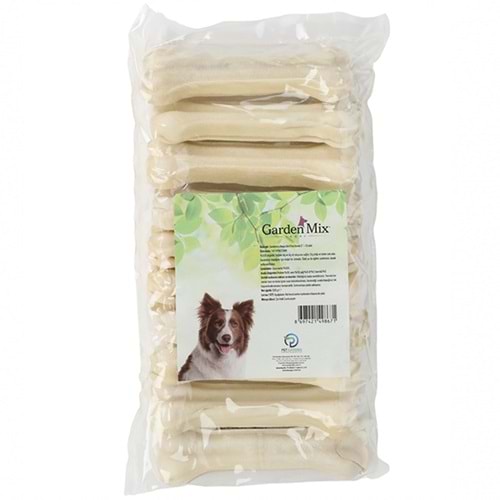 Gardenmix 10'lu Beyaz Deri Pres Kemik Köpek Ödülü 12 Cm - 5”