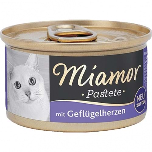 Miamor Adult Pastete mit Geflügelherzen Yürekli Yetişkin Kedi Konservesi 85 Gr