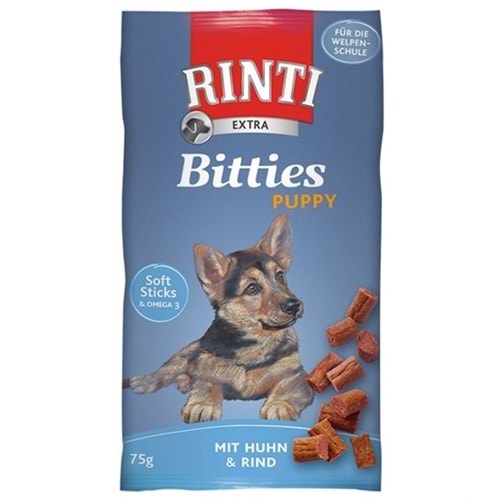 Rinti Extra Bitties Puppy Tavuklu Sığırlı Yavru Köpek Ödülü (75 Gr)