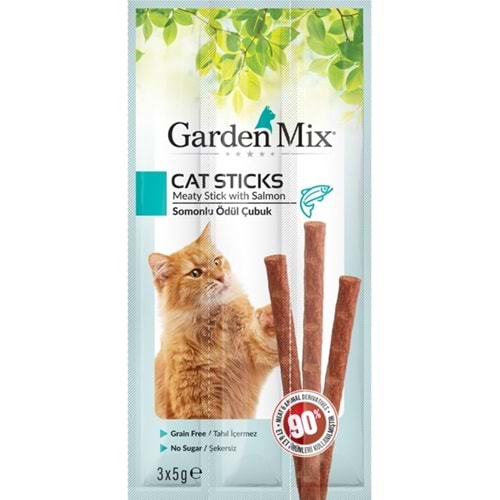 Gardenmix Cat Sticks Somonlu Kedi Ödülü 3x5 Gr